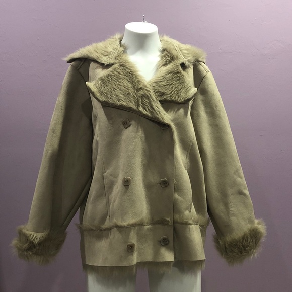TWENTY TWENTY Tan Faux Fur, 2X - Picture 1 of 11